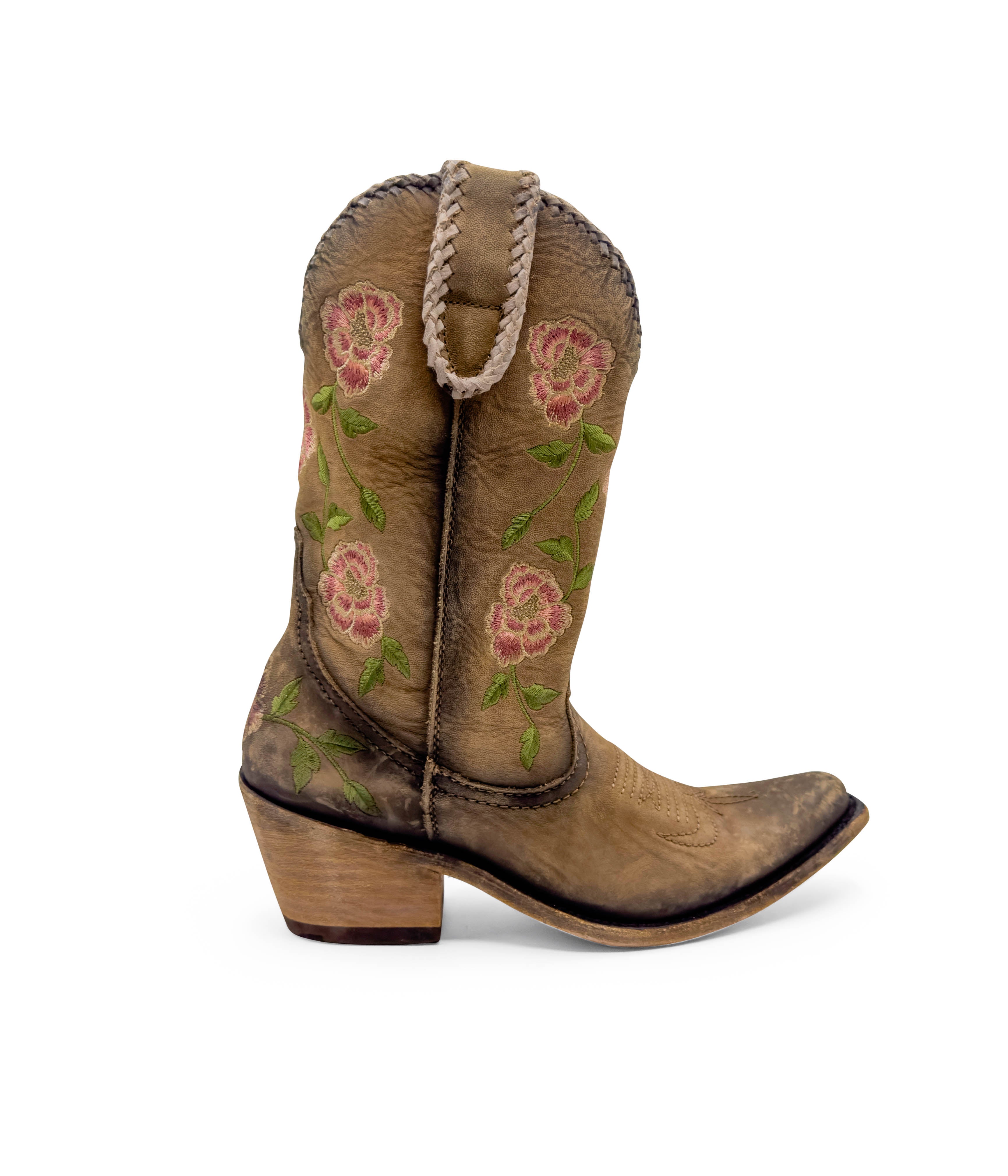 Vicky Floral Tan Boots