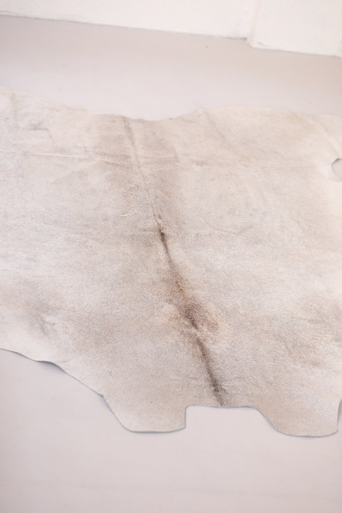 Large White and Grey Cowhide Rug